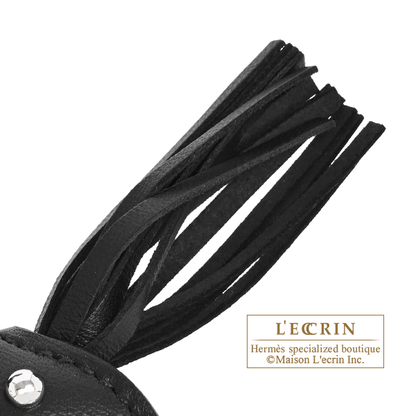 Hermes Rodeo charm Robeo Rock PM Black Agneau/Swift leather Silver hardware