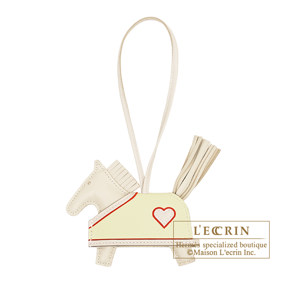 Hermes　Rodeo charm Robeo Coeur PM　Craie/Jaune milton/Rouge radieux　Agneau/Swift leather