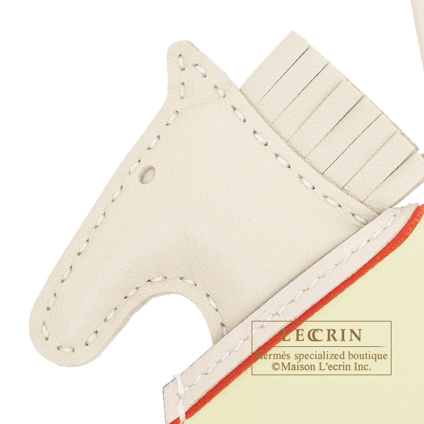 Hermes Rodeo charm Robeo Coeur PM Craie/Jaune milton/Rouge radieux Agneau/Swift leather