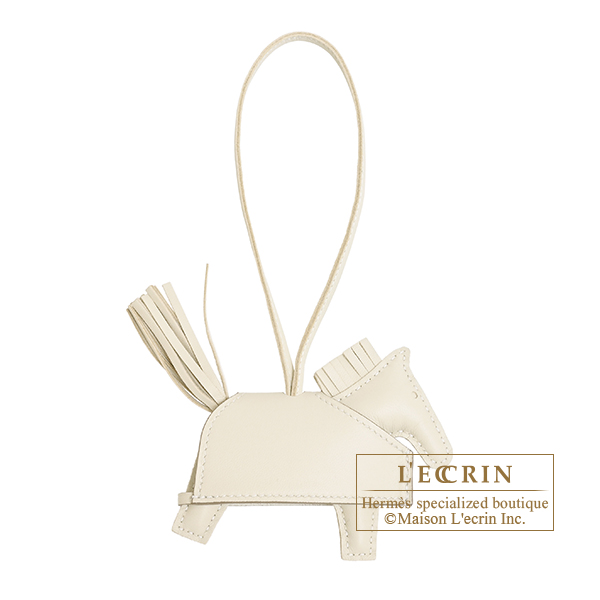 Hermes Rodeo charm Robeo Rock PM Craie Agneau/Swift leather Silver hardware