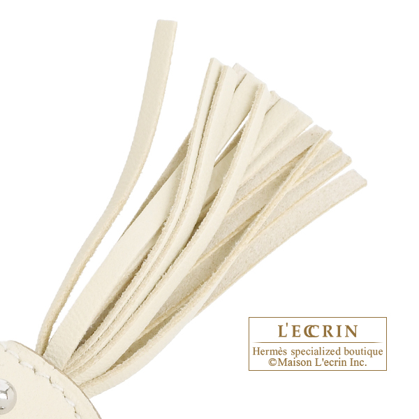 Hermes Rodeo charm Robeo Rock PM Craie Agneau/Swift leather Silver hardware