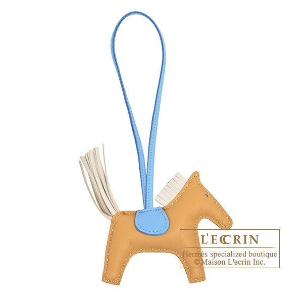 Hermes Rodeo charm PM Paille/Craie Agneau