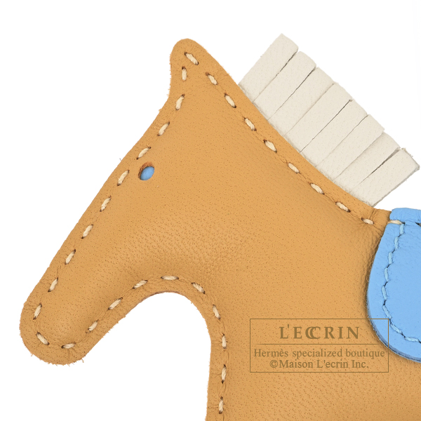 Hermes Rodeo charm PM Paille/Craie Agneau