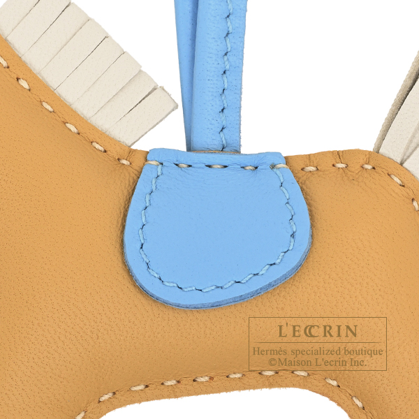 Hermes Rodeo charm PM Paille/Craie Agneau