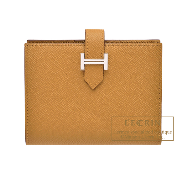 Hermes　Bearn compact wallet　Sesame　Epsom leather　Silver hardware