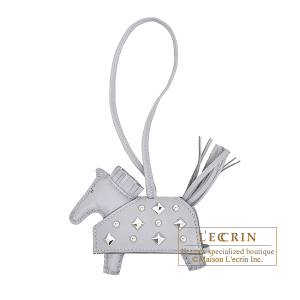 Hermes　Rodeo charm Robeo Rock PM　Gris pantin　Agneau/Swift leather　Silver hardware