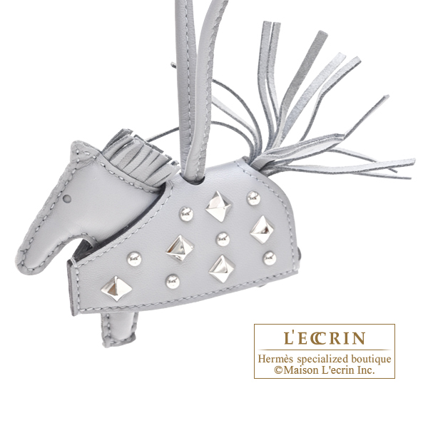 Hermes Rodeo charm Robeo Rock PM Gris pantin Agneau/Swift leather Silver hardware