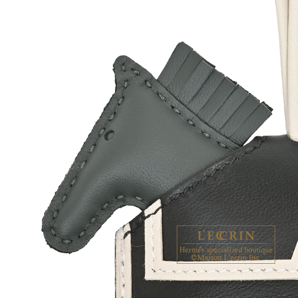 Hermes Rodeo charm Robeo 24 PM Vert mangrove/Craie/Black Agneau/Swift leather