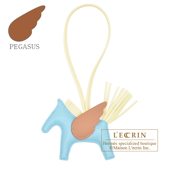 Hermes　Rodeo charm Pegasus PM　Celeste/Jaune milton/Gold　Agneau/Swift leather