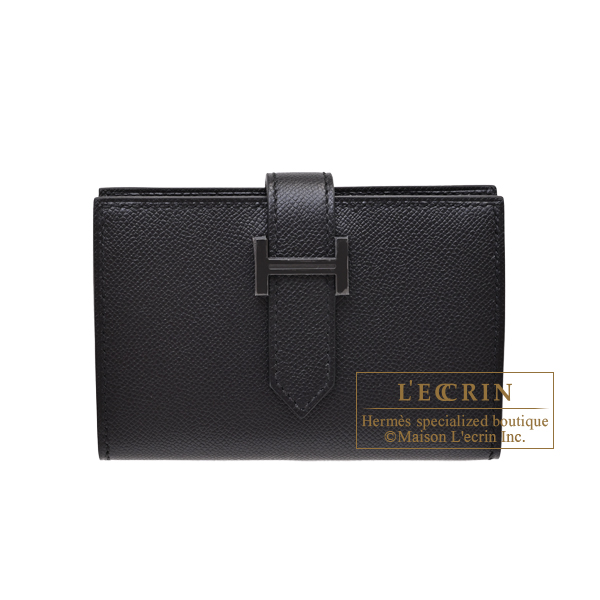 Hermes　Bearn Mini Monochrome　So-black　Black　Madame leather　Black hardware