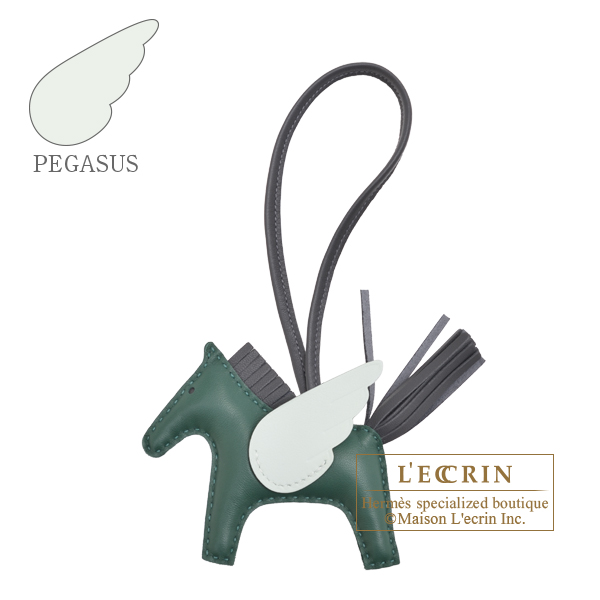 Hermes　Rodeo charm Pegasus PM　Vert moyen/Ardoise/Vert peppermint　Agneau/Swift leather