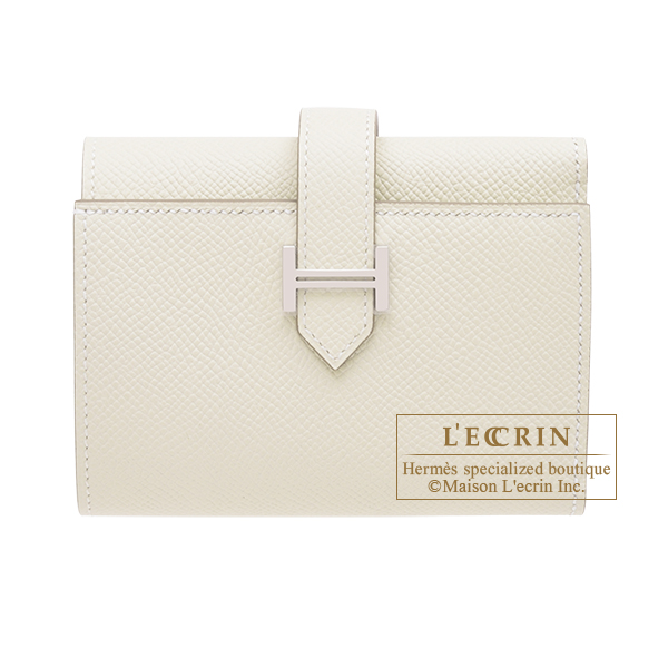Hermes　Bearn Conbine　Craie　Epsom leather　Silver hardware