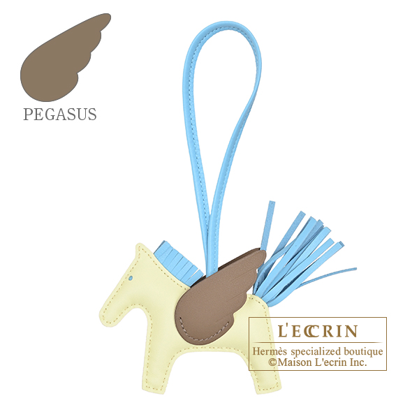 Hermes　Rodeo charm Pegasus PM　Jaune milton/Celeste/Etoupe grey　Agneau/Swift leather