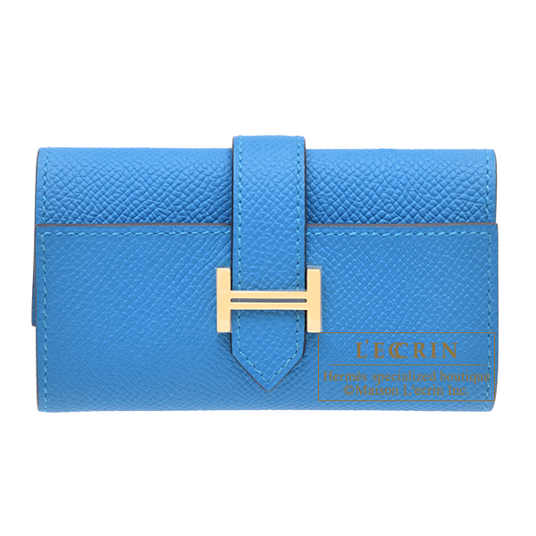 Hermes　Bearn key case/4 key holder　Blue zanzibar　Epsom leather　Gold hardware