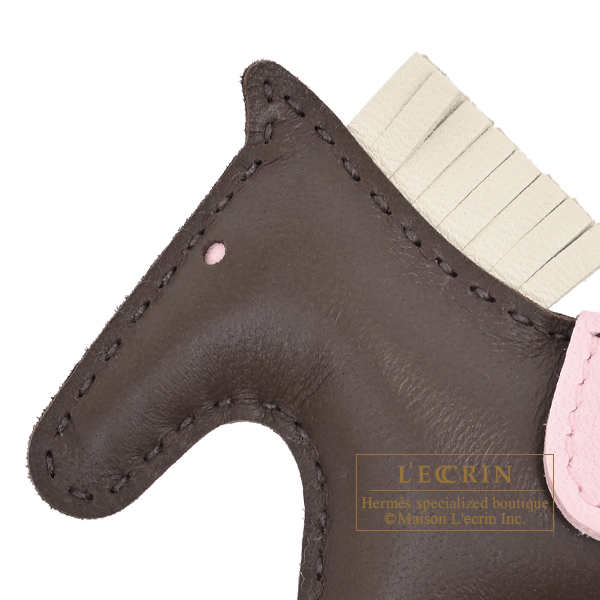 Hermes Rodeo charm PM Chocolat/ Craie Agneau