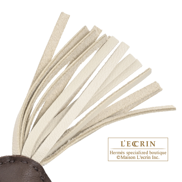 Hermes Rodeo charm PM Chocolat/ Craie Agneau