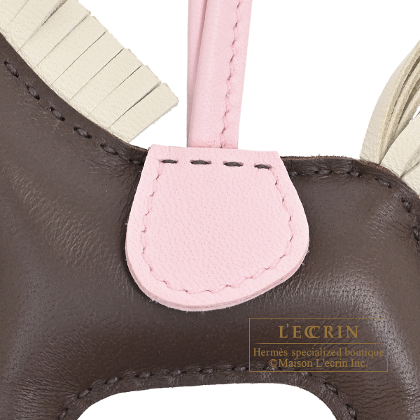 Hermes Rodeo charm PM Chocolat/ Craie Agneau