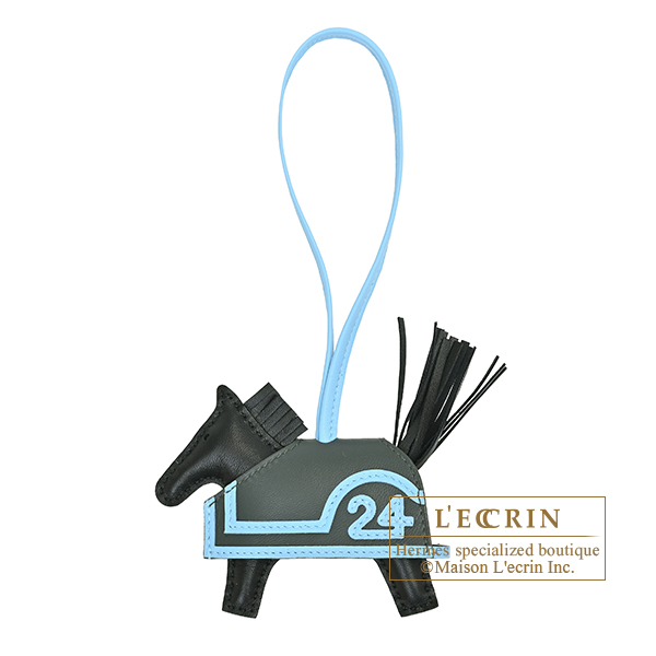 Hermes　Rodeo charm Robeo 24 PM　Black/Celeste/Vert mangrove　Agneau/Swift leather