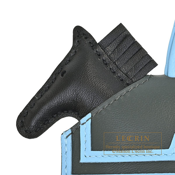 Hermes Rodeo charm Robeo 24 PM Black/Celeste/Vert mangrove Agneau/Swift leather