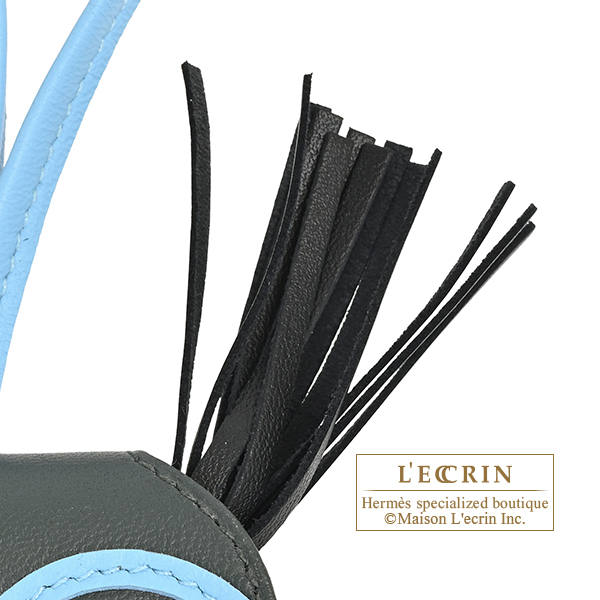 Hermes Rodeo charm Robeo 24 PM Black/Celeste/Vert mangrove Agneau/Swift leather