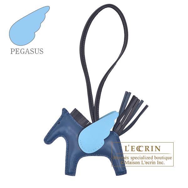 Hermes　Rodeo charm Pegasus PM　Blue tie/Blue nuit/Celeste　Agneau/Swift leather