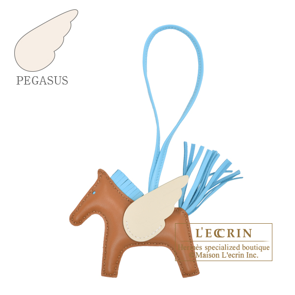 Hermes　Rodeo charm Pegasus PM　Gold/Celeste/Craie　Agneau/Swift leather