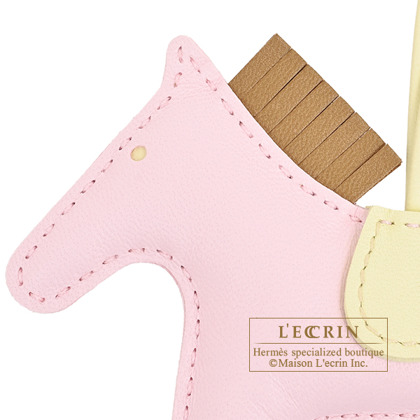 Hermes Rodeo charm PM Rose darling/Kraft Agneau