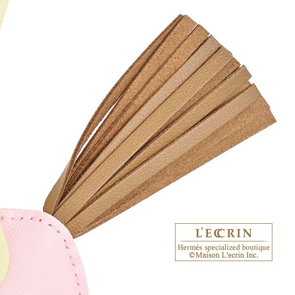 Hermes Rodeo charm PM Rose darling/Kraft Agneau