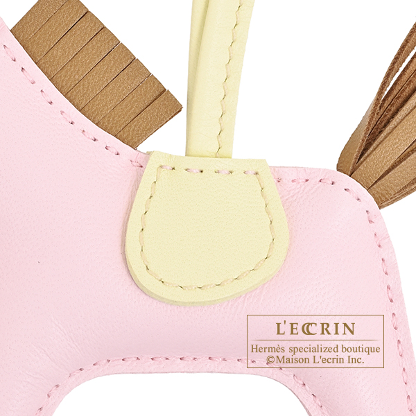 Hermes Rodeo charm PM Rose darling/Kraft Agneau