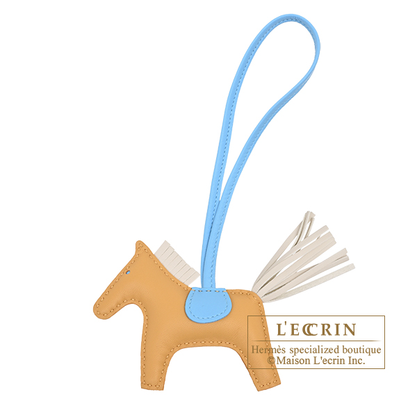 Hermes　Rodeo charm PM　Paille/Craie/Celeste　Agneau