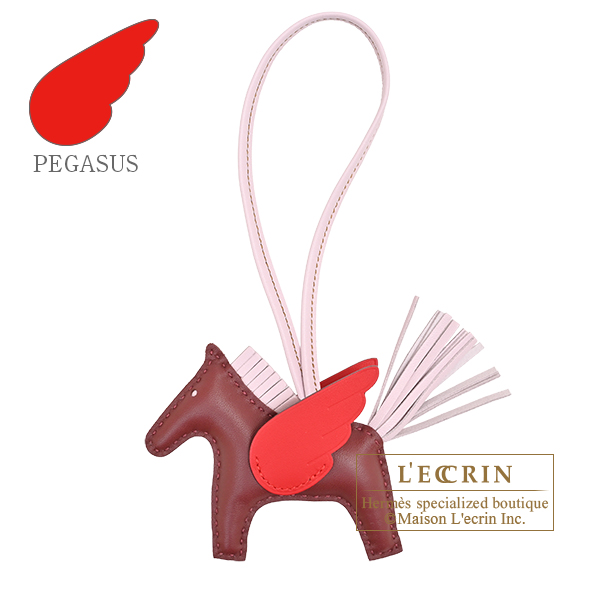 Hermes　Rodeo charm Pegasus PM　Rouge H/Mauve pale/Rouge coeur　Agneau/Swift leather