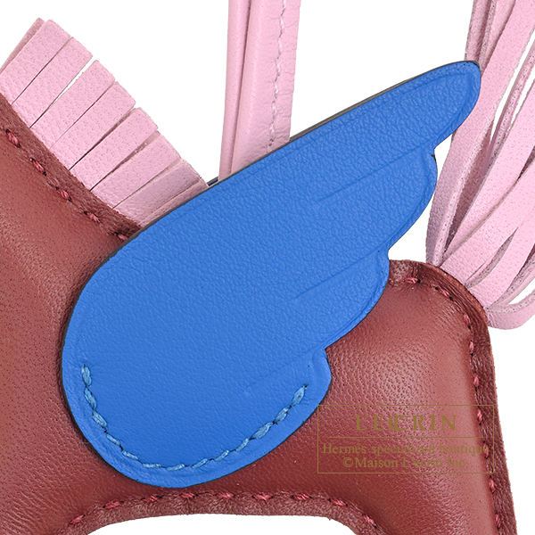Hermes Rodeo charm Pegasus PM Rouge H/Mauve sylvestre/Blue hydra Agneau/Swift leather