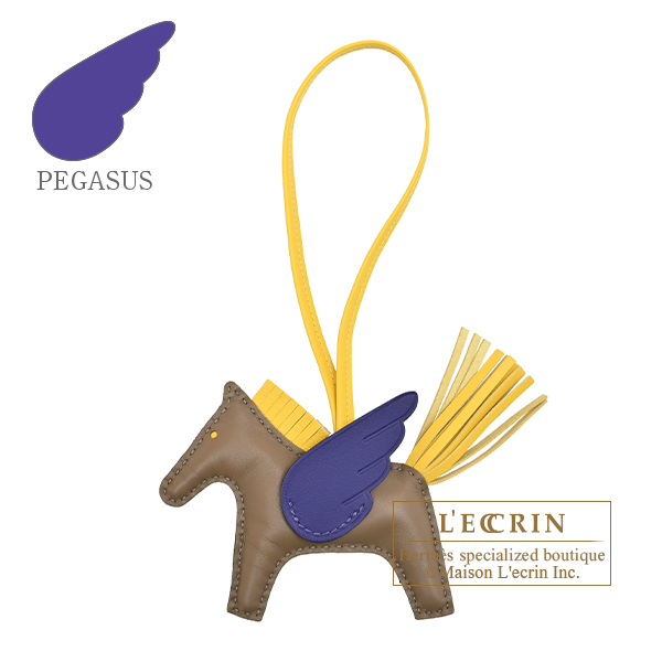 Hermes　Rodeo charm Pegasus PM　Etoupe grey/Jaune de naples/Purple　Agneau/Swift