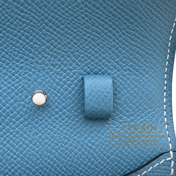 Hermes Kelly Long To Go New blue jean Epsom leather Silver hardware