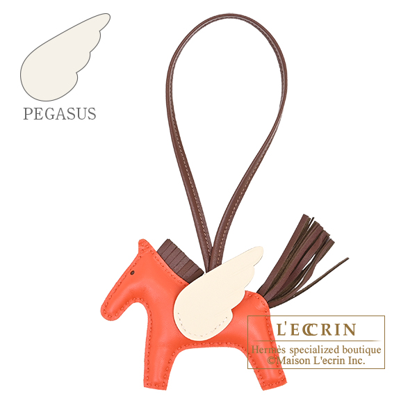 Hermes　Rodeo charm Pegasus PM　Capucine/Terre/Craie　Agneau/Swift leather