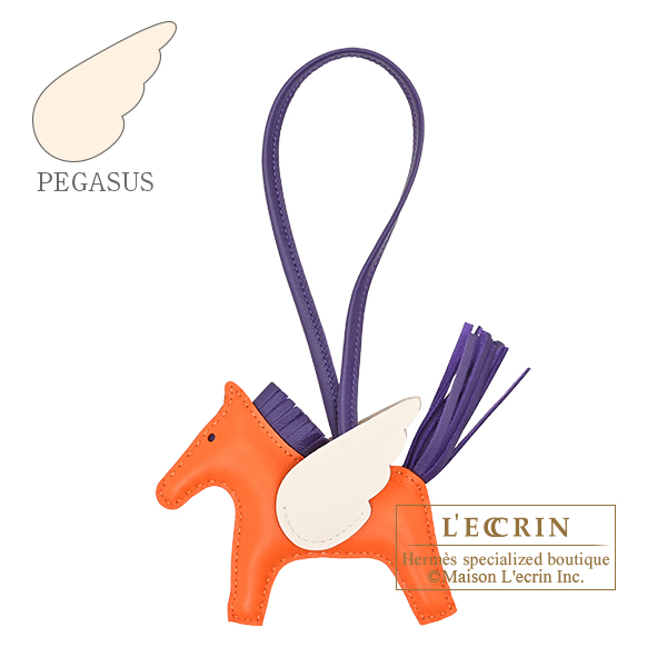 Hermes　Rodeo charm Pegasus PM　Feu/Purple/Nata　Agneau/Swift leather
