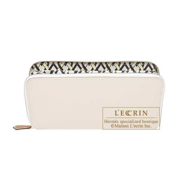 Hermes　Azap　Silk In Long　Craie/Craie　Epsom leather/Silk　Silver hardware