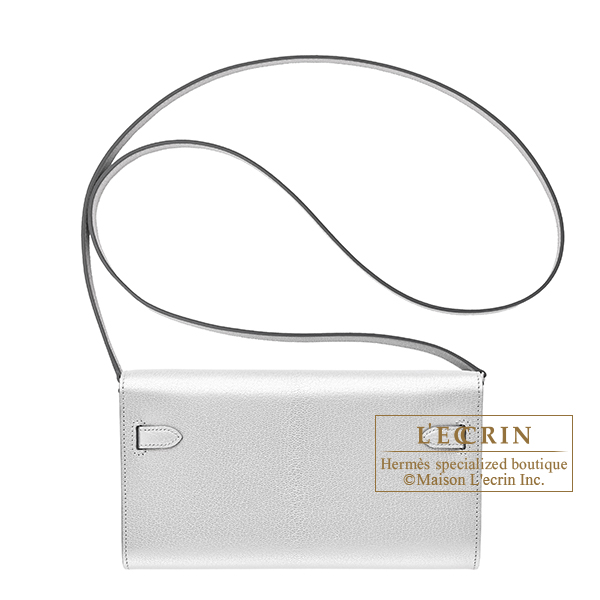 Hermes Kelly Long To Go Argent Chevre chamkila goatskin Silver hardware
