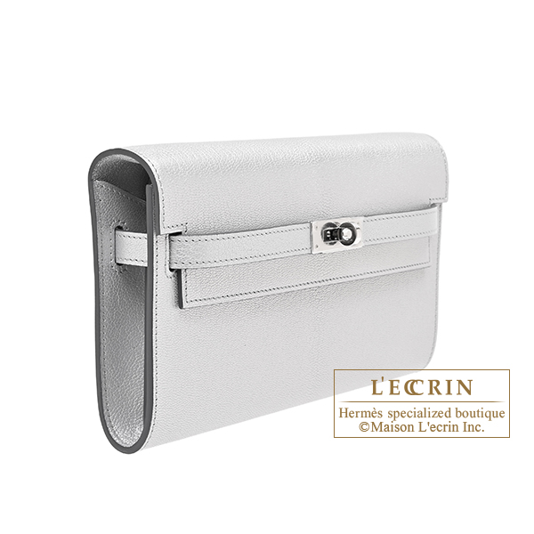 Hermes Kelly Long To Go Argent Chevre chamkila goatskin Silver hardware
