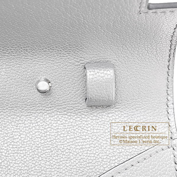 Hermes Kelly Long To Go Argent Chevre chamkila goatskin Silver hardware