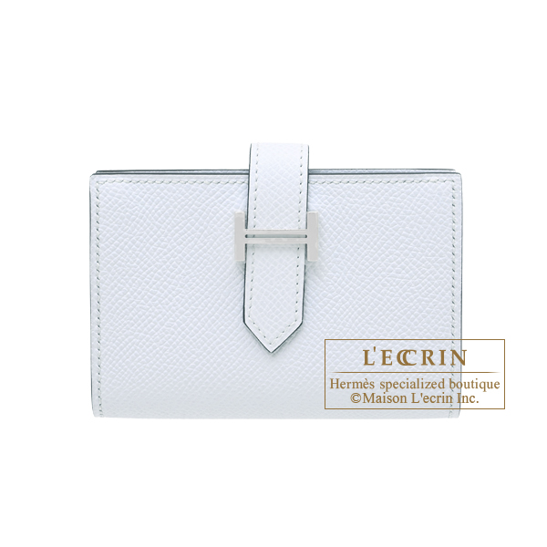 Hermes　Bearn Mini wallet　Blue brume　Epsom leather　Silver hardware