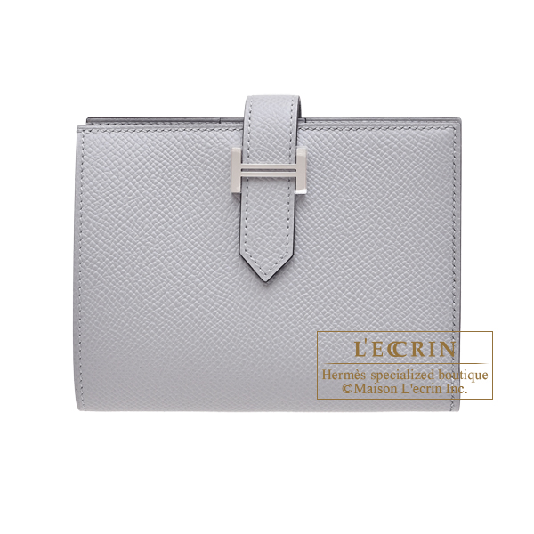 Hermes　Bearn compact wallet　Blue glacier　Epsom leather　Silver hardware