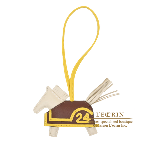 Hermes　Rodeo charm Robeo 24 PM　Craie/Jaune de naples/Terre　Agneau/Swift leather