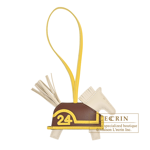 Hermes Rodeo charm Robeo 24 PM Craie/Jaune de naples/Terre Agneau/Swift leather