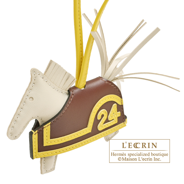 Hermes Rodeo charm Robeo 24 PM Craie/Jaune de naples/Terre Agneau/Swift leather