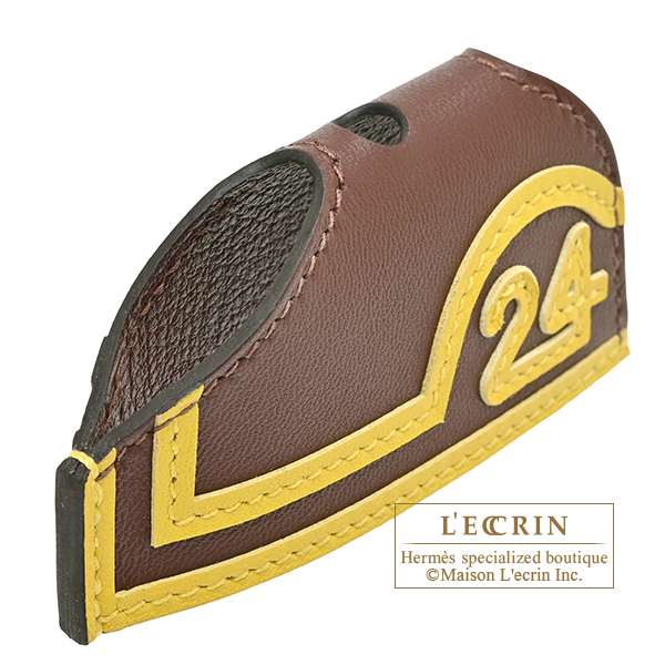 Hermes Rodeo charm Robeo 24 PM Craie/Jaune de naples/Terre Agneau/Swift leather