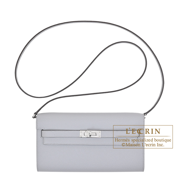 Hermes　Kelly Long To Go　Gris pantin　Epsom leather　Silver hardware