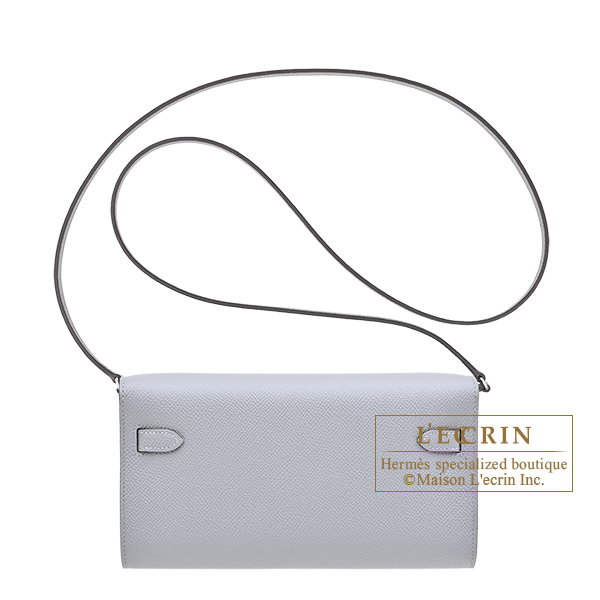 Hermes Kelly Long To Go Gris pantin Epsom leather Silver hardware