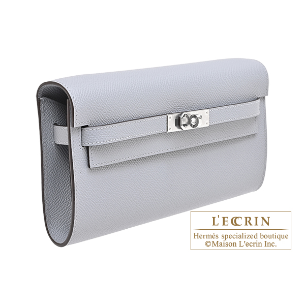 Hermes Kelly Long To Go Gris pantin Epsom leather Silver hardware