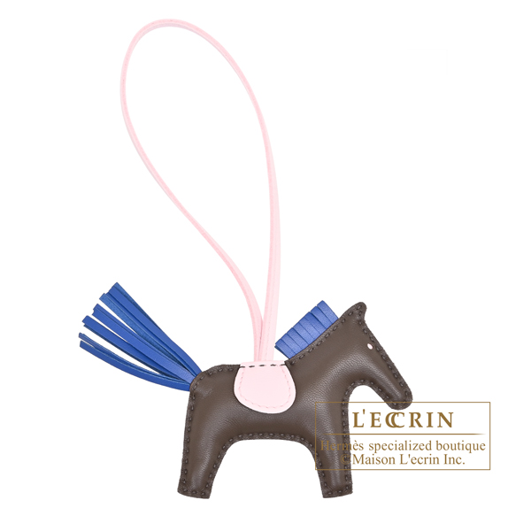 Hermes Rodeo charm PM Chocolat/Blue france/Rose darling Agneau